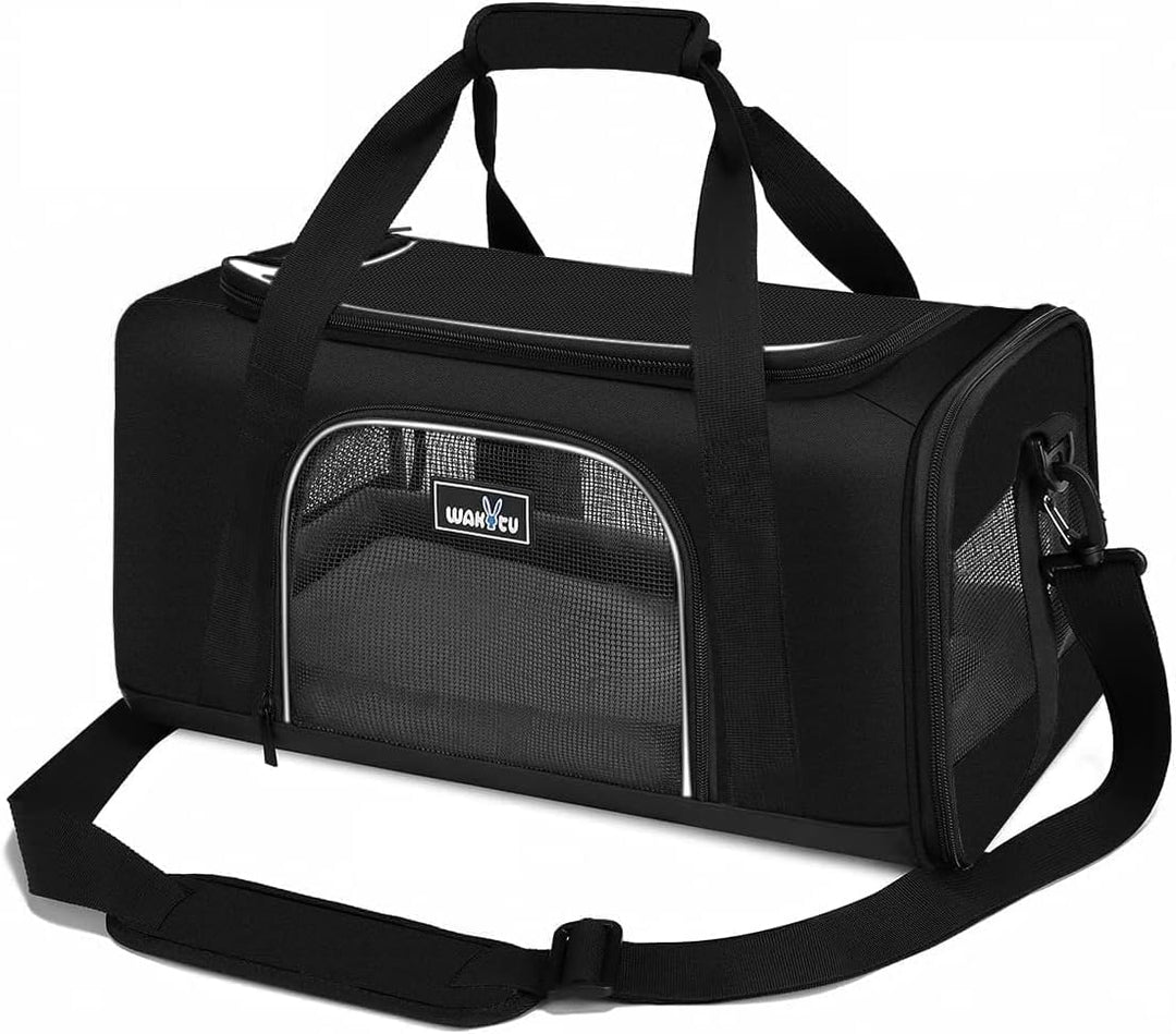Wakytu Transportbox Katze Hund Flugzeugtaugliche Haustiertasche Atmungsaktiv Faltbar Hundetransportt