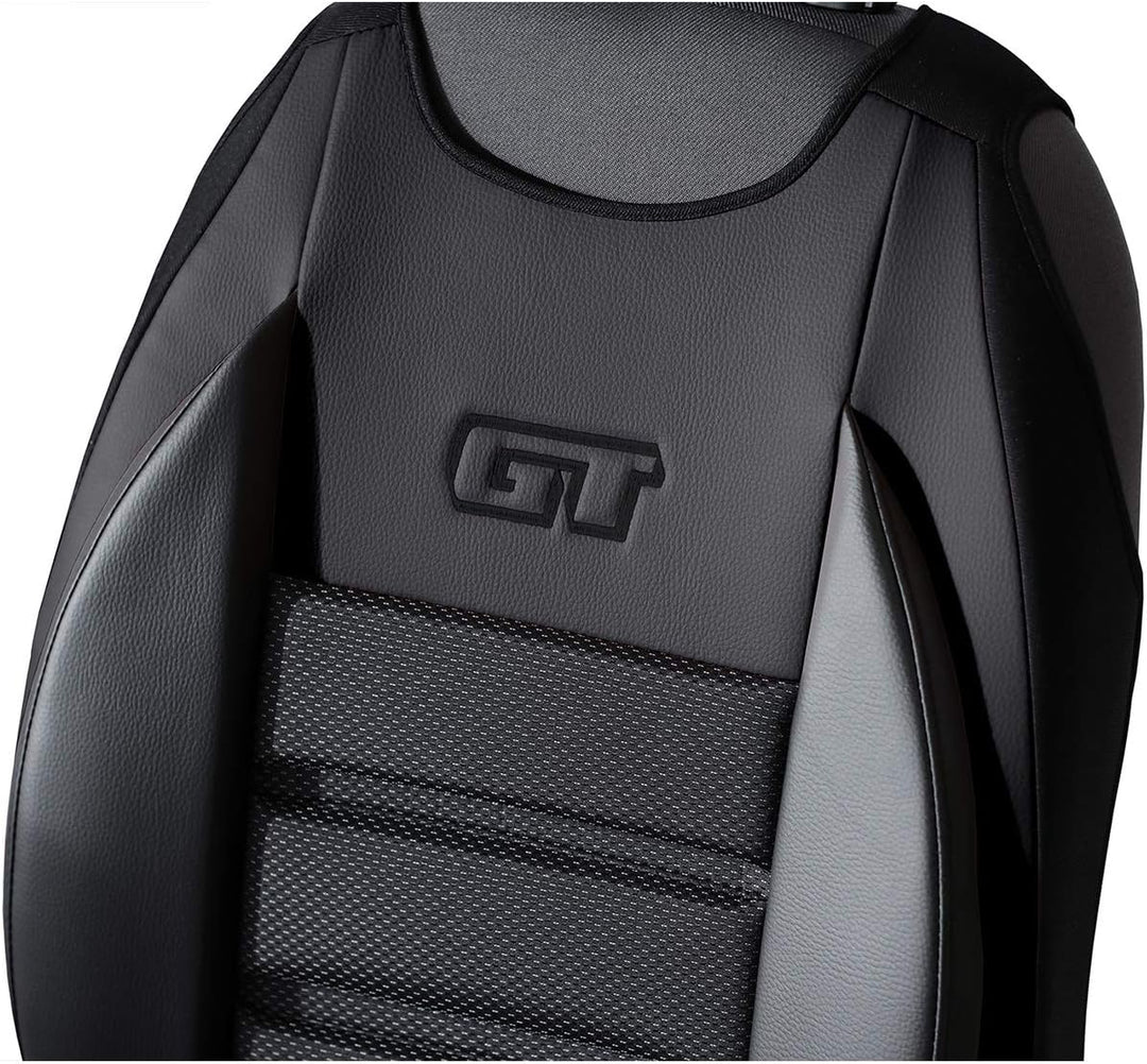 GSC Sitzbezüge Universal Schonbezüge kompatibel mit Ford Transit Custom Schwarz, Schwarz