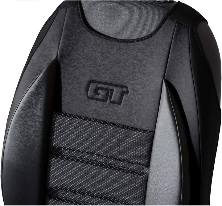 GSC Sitzbezüge Universal Schonbezüge kompatibel mit Ford Transit Custom Schwarz, Schwarz
