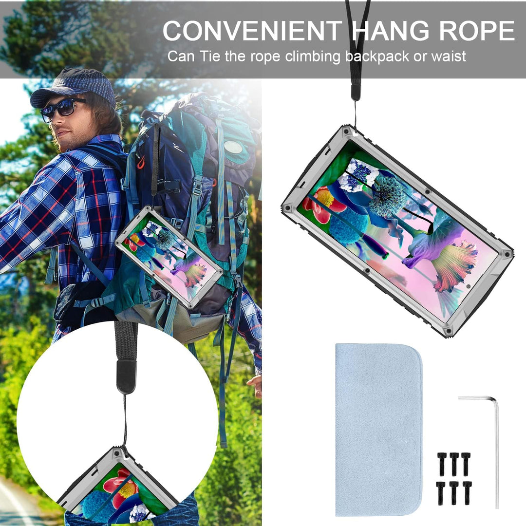 MIYIYQP Kompatibel mit Samsung Galaxy S23 Ultra 5G Metall hülle, Powerful Hybrid Schutz stossfest wa