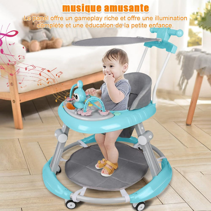 Homewell 3 in 1 Baby Lauflernhilfe Klappbar, Höhenverstellbar, Laufwagen Baby mit abnehmbarer Spiels