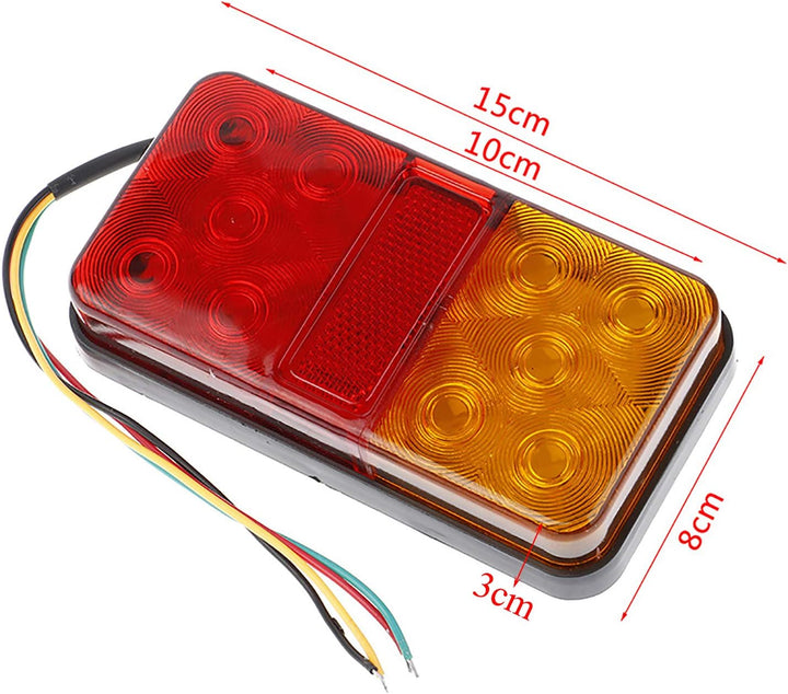 SUPAREE LKW-Rücklicht 12V 10LEDs Blinker-Bremsleuchte für Trailer Truck Camper UTV UTE Vans (2er Pac