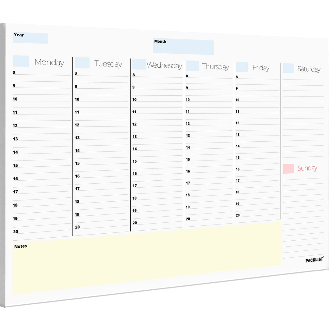Weekly Planner Pad A4 - Stylish Undated Weekly Organiser, 52 Pages for Home, Study, Work & Family Pl