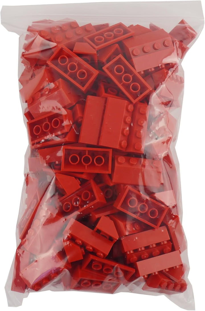 LEGO® 2x4 Dachsteine Schrägsteine Rot 100 Stück Haus Dach - Bausteine für kreative Konstruktionen -