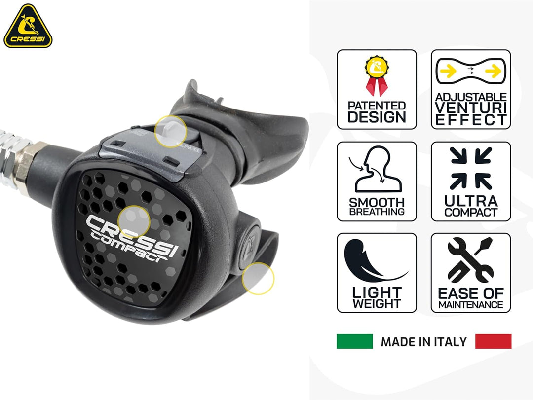 Cressi Octopusse AC2 Compact + Octopus Xs Single INT, Single INT