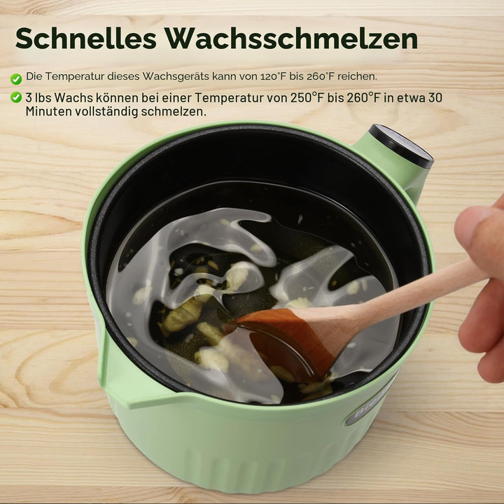 1,5L Elektrischer Wachsschmelztiegel mit Digitalem Touchscreen – Antihaftbeschichtung & Präziser Tem