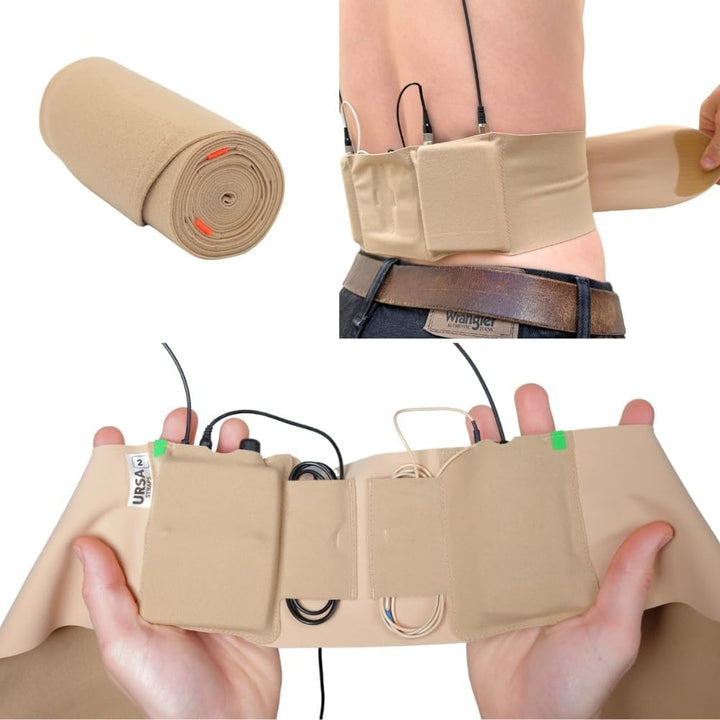 URSA Double Pouch Hüftgurt - Ultra Slim, Breathable & Stretchy Microphone Transmitter Straps Kompati
