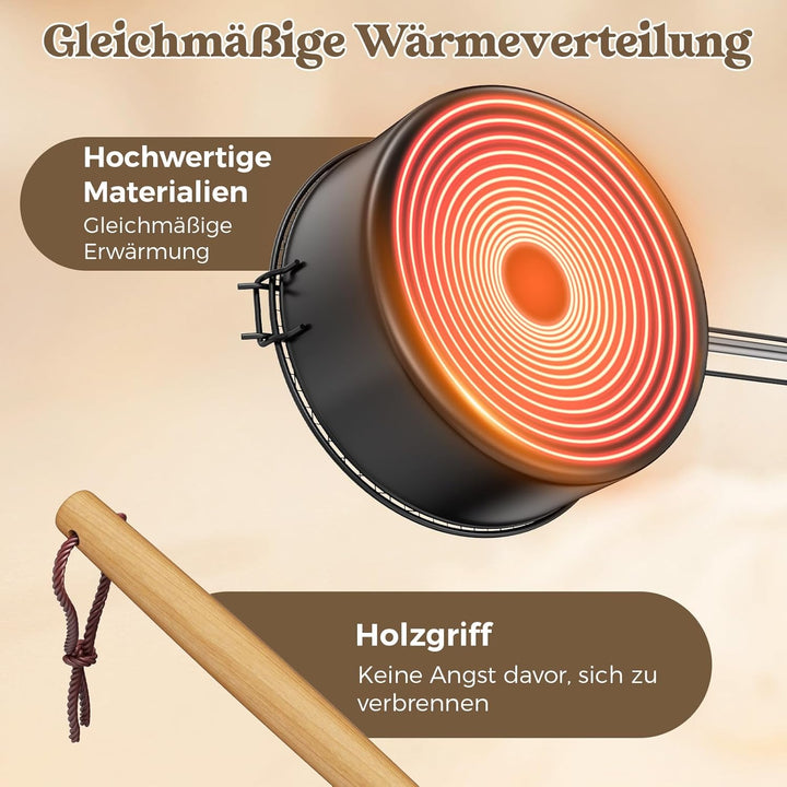 Popcorn-Grillpfanne für Lagerfeuer &amp; Grill, Outdoor Popcorn-Pfanne für Lagerfeuer, Grill und Feuersc