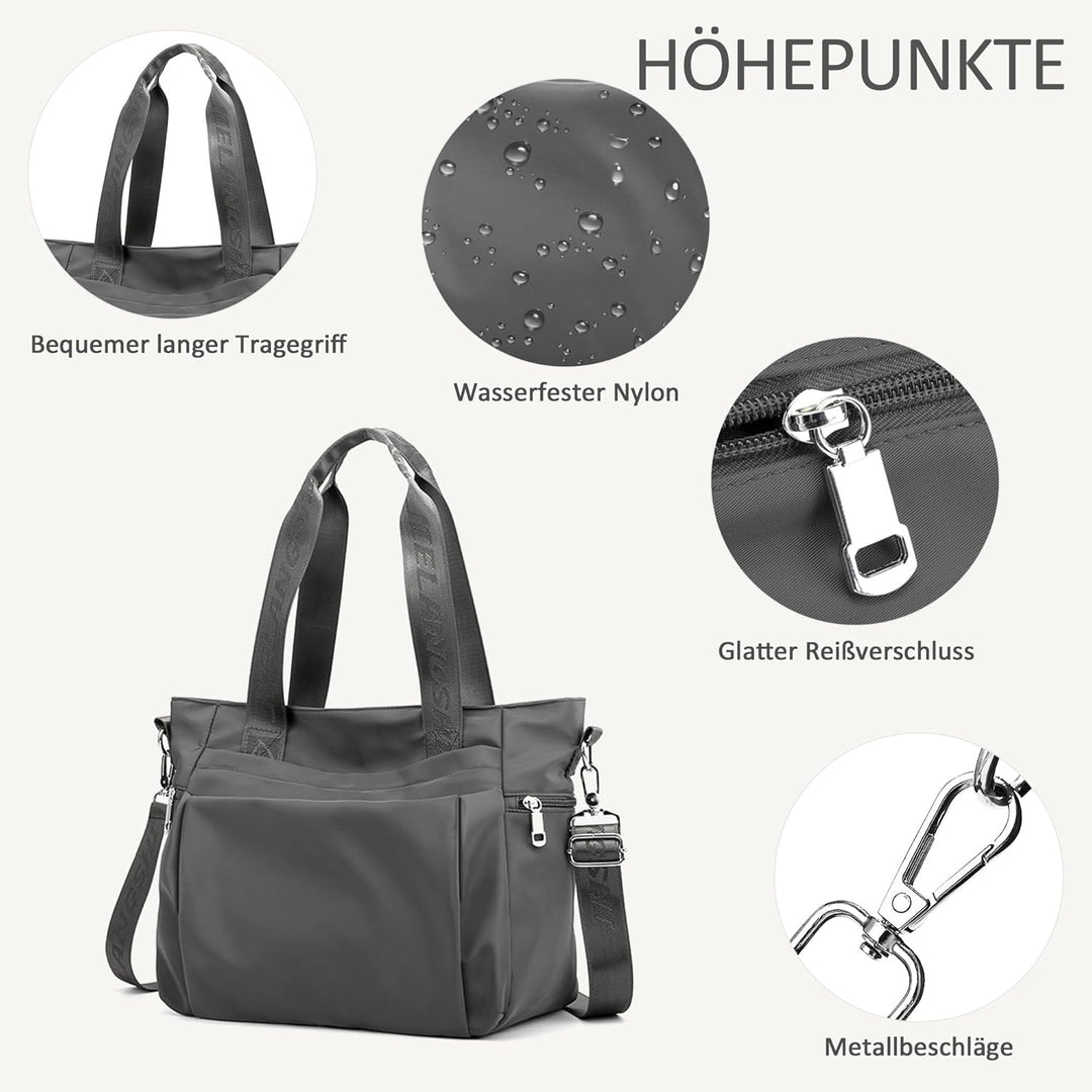 DIRRONA Mode Damen Umhängetasche Multi Pocket Multi Fach Crossbody Bag Gross Beiläufig Umhängetasche