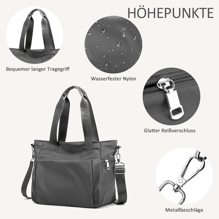 DIRRONA Mode Damen Umhängetasche Multi Pocket Multi Fach Crossbody Bag Gross Beiläufig Umhängetasche