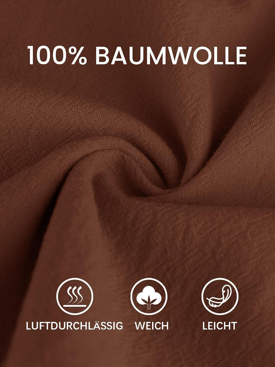 Ecupper Capris Hose Damen Sommer Übergrösse Baumwolle Lässig Hose Stoffhose Weitehosen S Braun, S Br