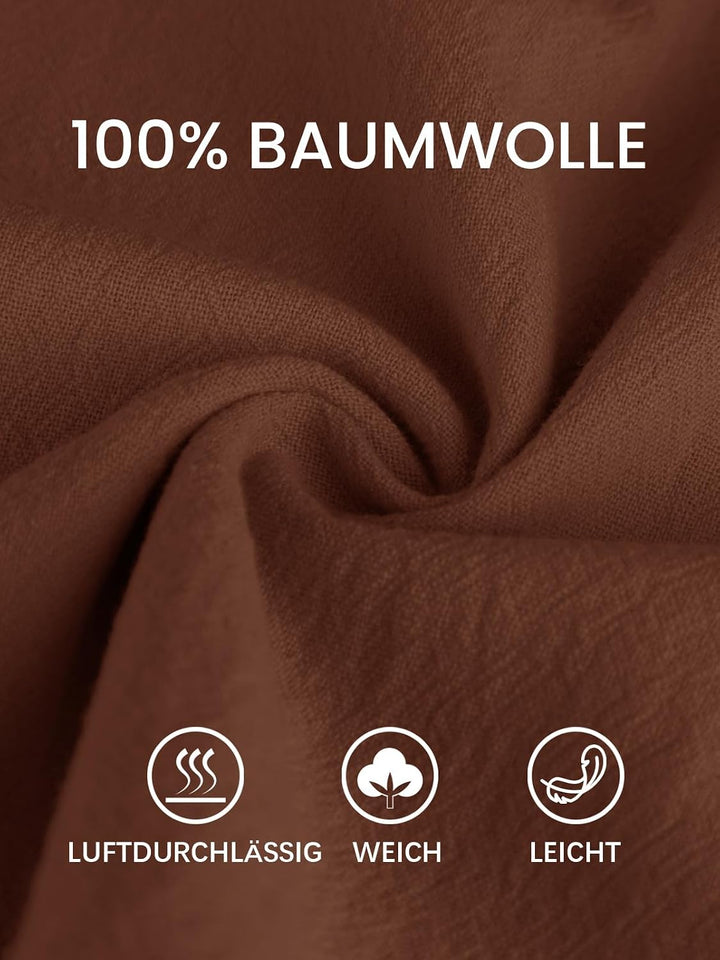 Ecupper Capris Hose Damen Sommer Übergrösse Baumwolle Lässig Hose Stoffhose Weitehosen S Braun, S Br