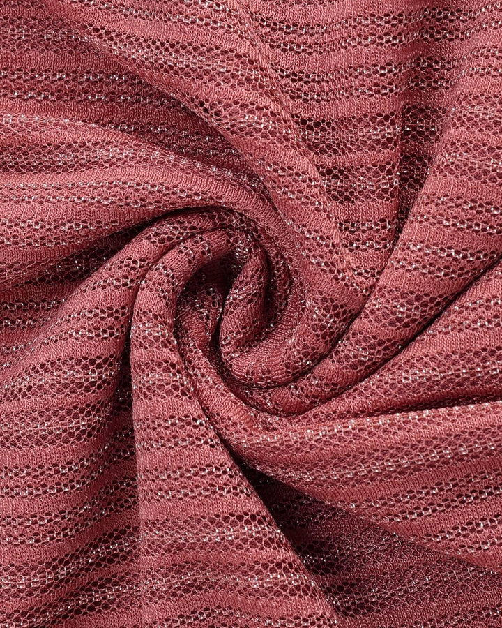 Vafoly Damen 3/4 Ärmel Oberteil Henley V-Ausschnitt Hemden doppellagig Mesh Bluse Tuniken XL Rosa, X