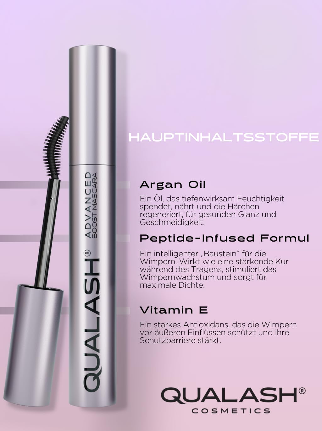 QUALASH® Mascara Duo Set mit Wimpernserum-Effekt – Volume Max & Curl & Lift (2×10 ml) | Schwarze Wim
