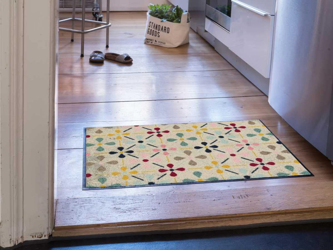 Salonloewe Riki Fussmatte waschbar 050 x 075 cm Fussabtreter Tür-Matte Muster Design Schmutzfangmatt