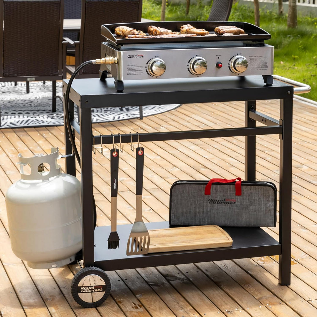 Royal Gourmet Grillwagen Grilltisch Outdoor Beistelltisch Garten Trolley Outdoorküche Multifunktione