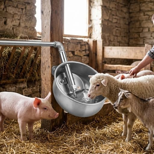 HEEPDD Schwein Tränke Napf,Automatische Tränke für Nutztiere Edelstahl Wassertrinknapf für Schweine,