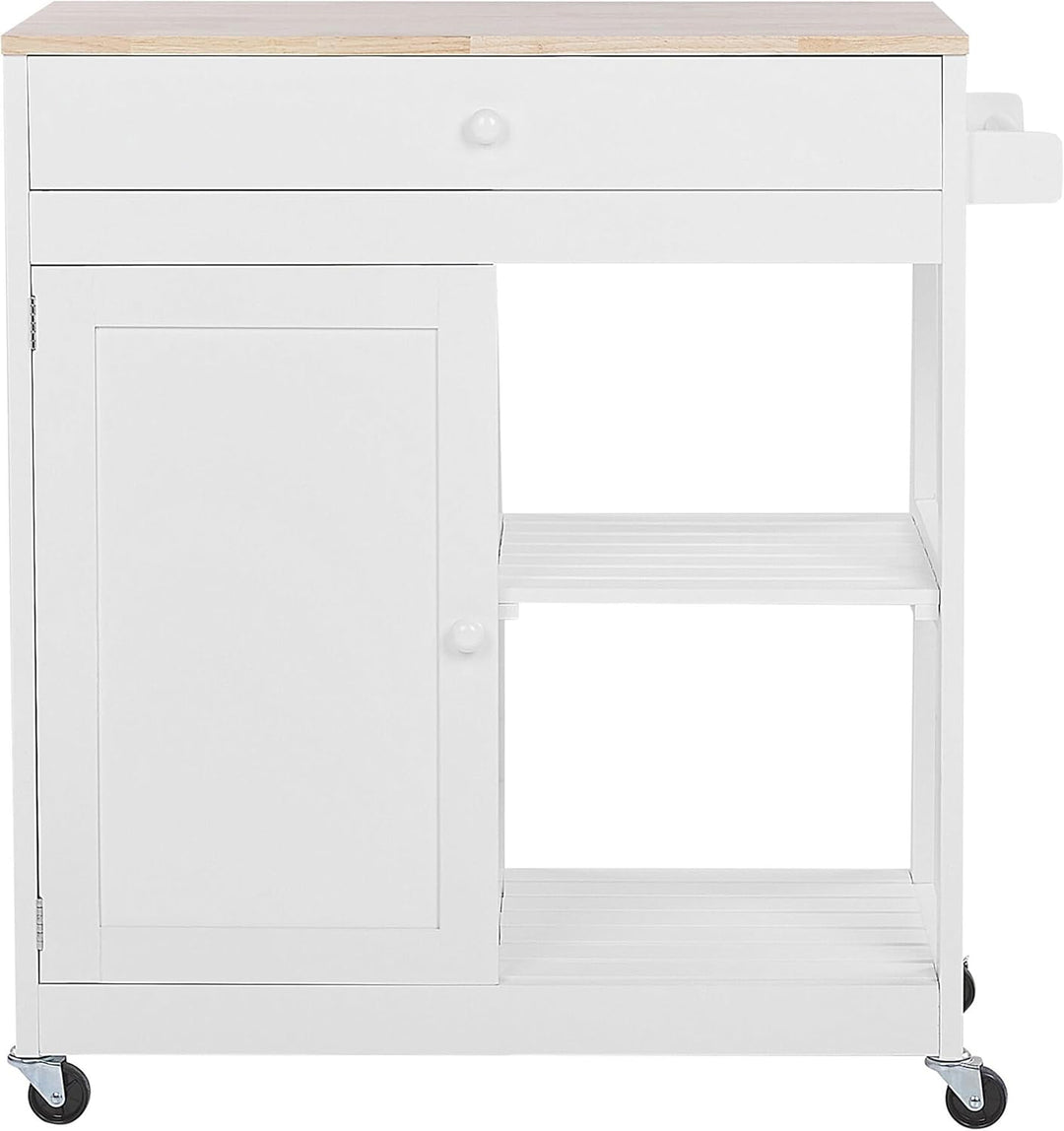 Beliani Praktischer Servierwagen mit Ablage Schublade Schrank Landhausstil weiss Trapani