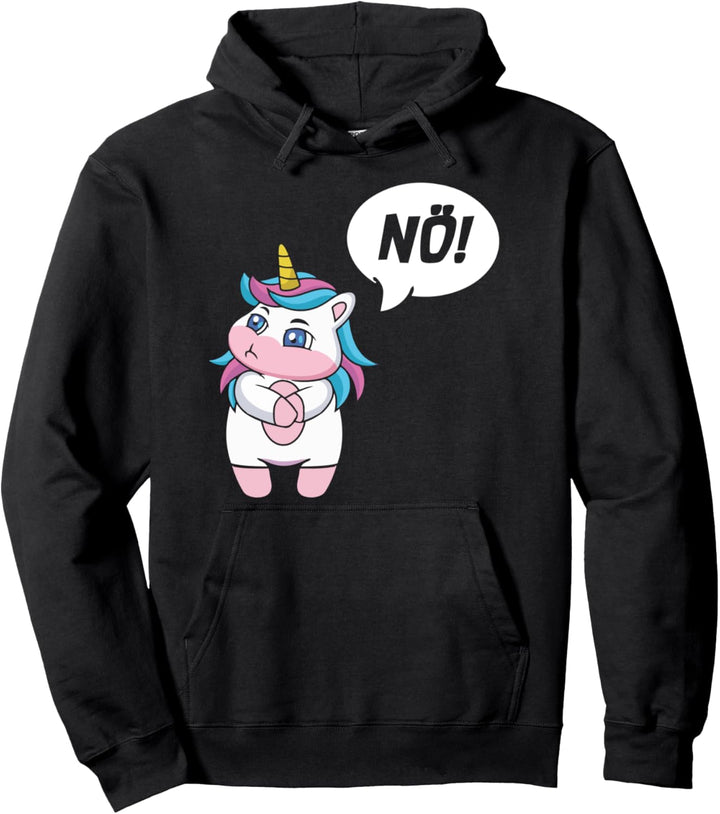 Einhorn Nein lustiger ironischer sarkastischer Spruch Nö Pullover Hoodie