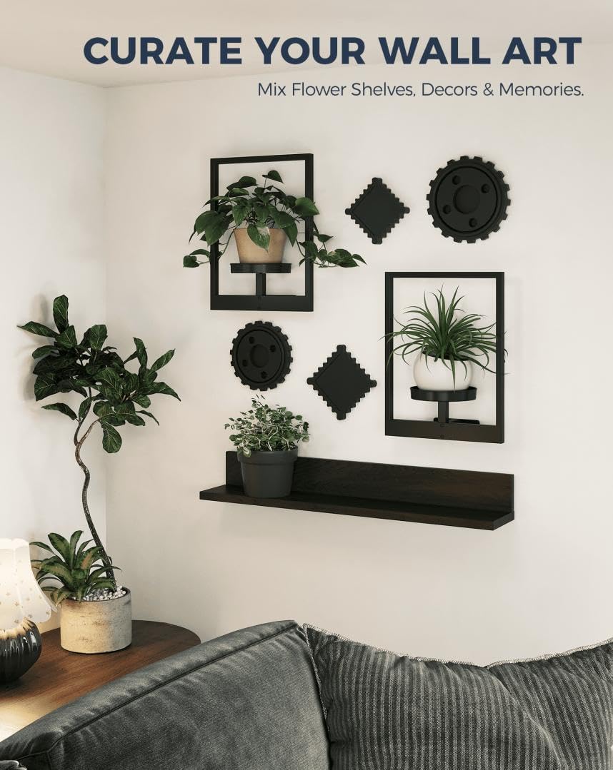 Bamworld Wandbehang Pflanzgefässe für Zimmerpflanzen 2 Set Wand Blumenständer Moderner Pflanzenständ