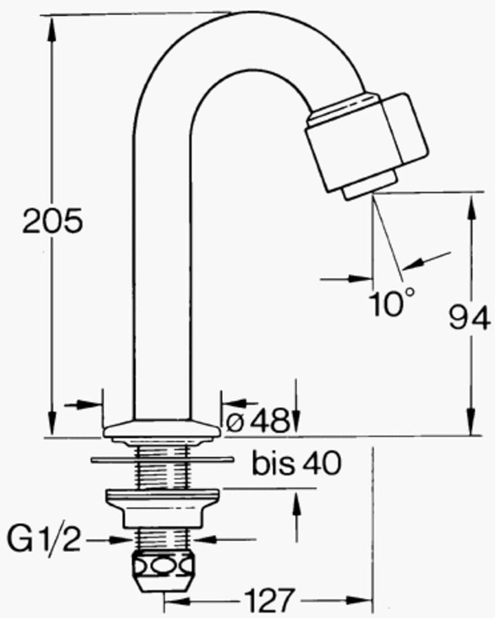 Hansa Waschtisch 00918101 Nova Waschbecken Wasserhahn Kaltes Wasser oder premezclada chrom