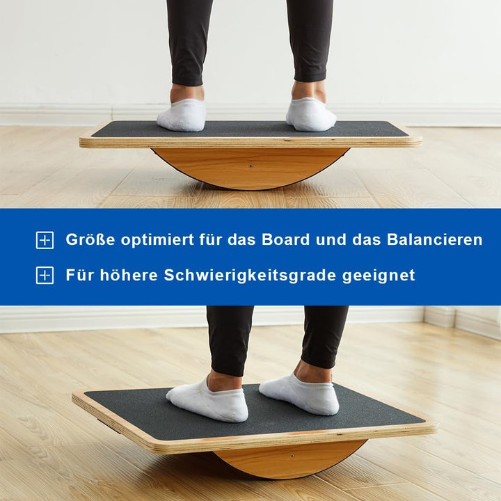 StrongTek Professional Wooden Balance Board, Rocker Board, Wood Standing Desk Accessory, Balancing B