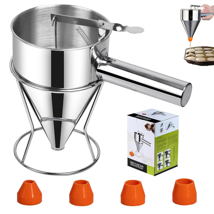 Pfannkuchen Teigspender, 1200ml Pfannkuchen Teigspender Teigportionierer Edelstahl, Verdicken Kuchen
