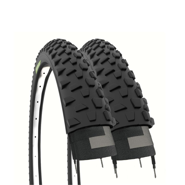Ecovelò Unisex – Erwachsene 26 x 2,10 2 Reifen MTB 26 x 2.10 (54-559), Schwarz, Einheitsgrösse