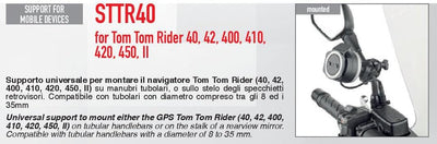 SUPPORTO PER NAVIGATORE Tom Tom Rider 40 E Rider 400 TUBOLARI 8-35MM GIVI STTR40