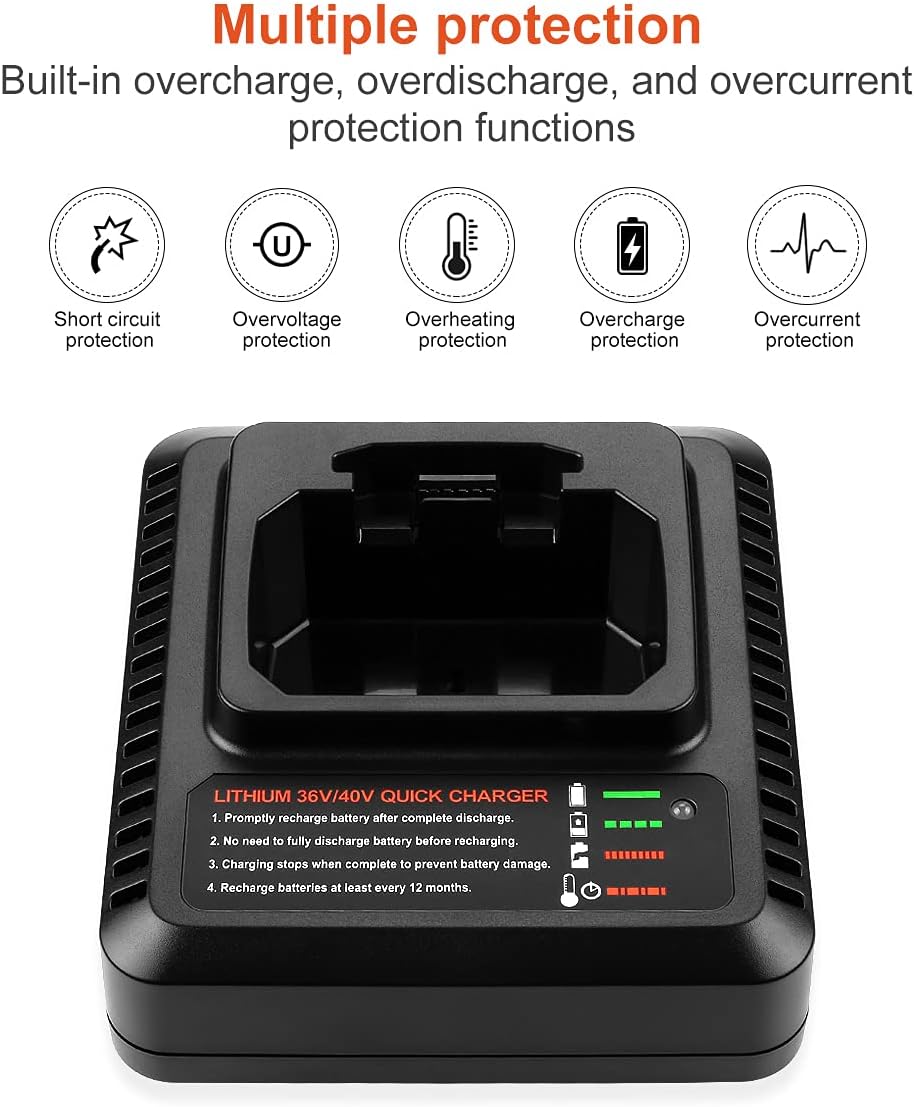 Energup 36V Ersatzladegerät für Black und Decker Ladegerät 36V LCS36 LCS40 Kompatibel mit Black Deck