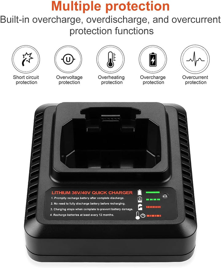Energup 36V Ersatzladegerät für Black und Decker Ladegerät 36V LCS36 LCS40 Kompatibel mit Black Deck