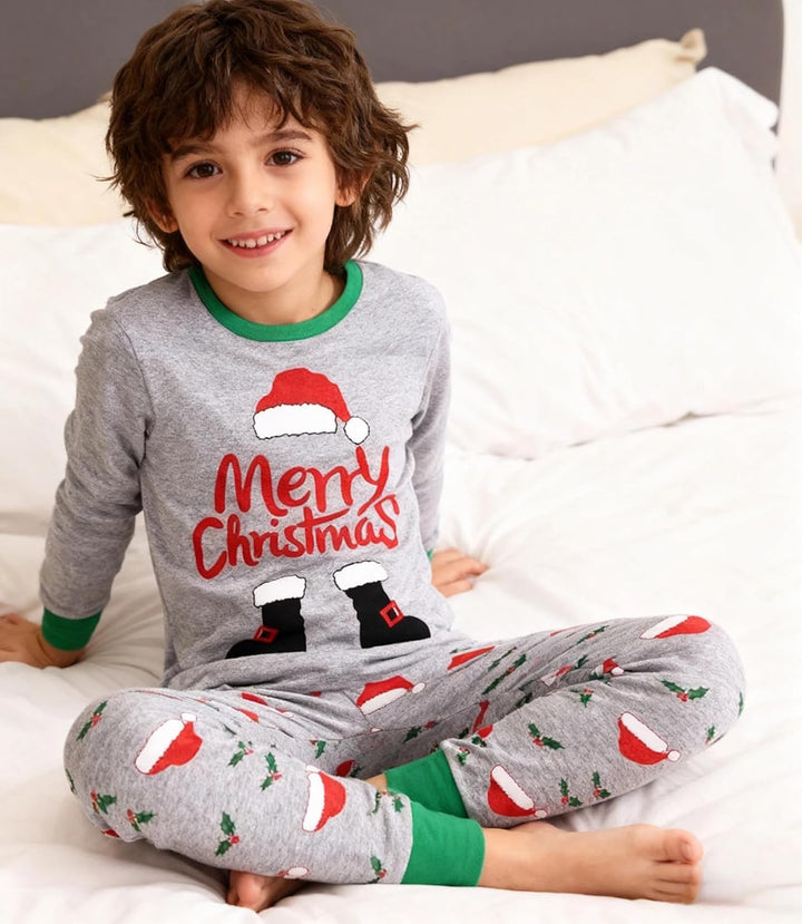 Weihnachts Schlafanzug Kinder Unisex Jungen Mädchen Weihnachten Nachtwäsche Langarm Baumwolle Christ