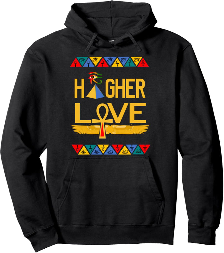 Ancient Egyptian Higher Love Ankh Pyramid Horus Pullover Hoodie
