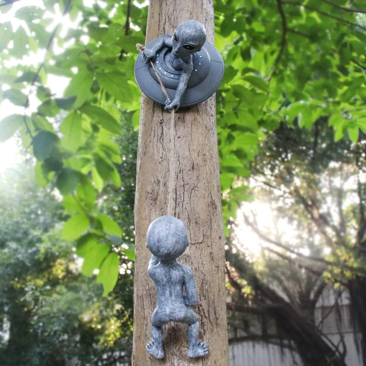 Carchistan Alien Brothers Baum-Huggers Dekorationen Baumskulpturen – Aliens Kletterseil für Garten O