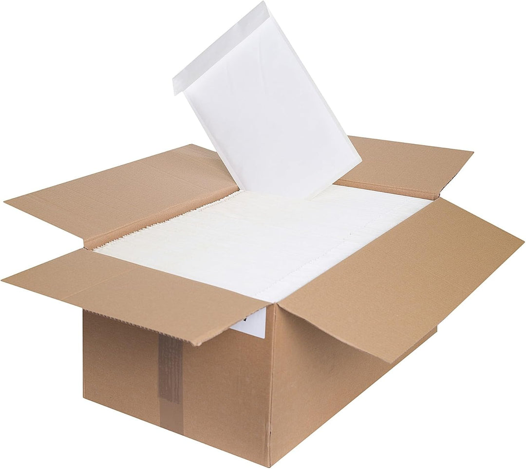 100 Luftpolsterversandtaschen G 7/G17, 250x350 mm, Gepolstert, Selbstklebend, Umschlag, Weiss, Versa