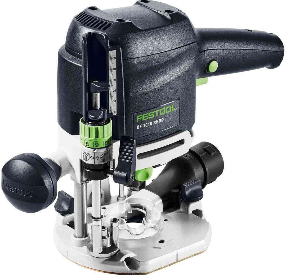 Festool Oberfräse OF 1010 REBQ-Set+Box (mit Spannzange, Seitenanschlag, Führungsschienen-Adapter, Sp