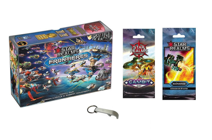 Set Star Realms Französische Version Grenzen + Gambit Set + Cosmic Gambit + Booster Scenario + 1 Fla
