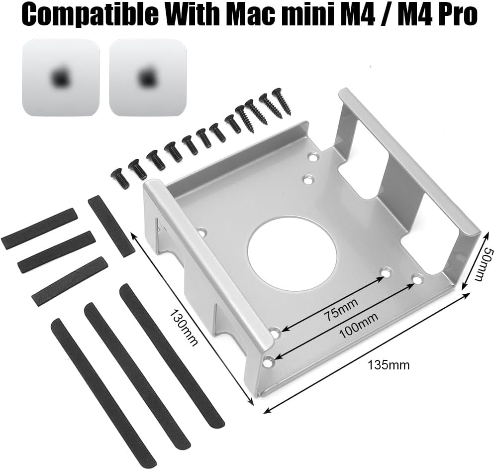 Untertischhalterung Halterung für Mac mini M4/M4 Pro, Platzsparend Kohlenstoffstahl Halterung Unter
