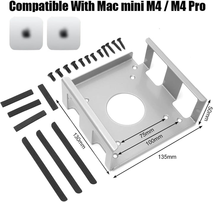 Untertischhalterung Halterung für Mac mini M4/M4 Pro, Platzsparend Kohlenstoffstahl Halterung Unter
