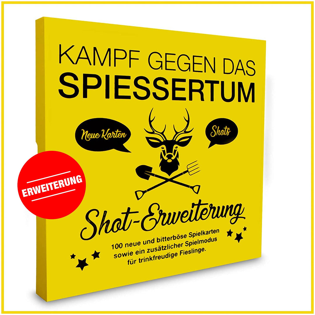 KAMPFHUMMEL Kampf gegen das Spiessertum - Shot Erweiterung mit 100 neuen Spielkarten. Die 1. Erweite