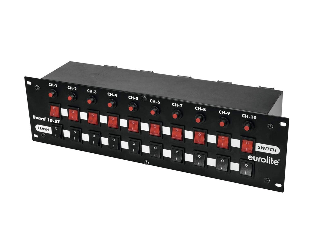 Eurolite Board 10-ST 10x Schutzkontakt | Panel, 10 Schalter (10 x Flash), getrenntes Schalten (10 Sc