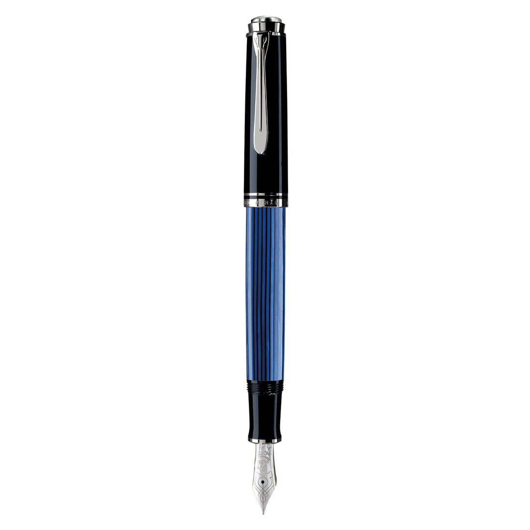 Pelikan Premium M805 Füllfederhalter, Feder B Plume Schwarz/Blau Schwarz / Blau, Schwarz / Blau