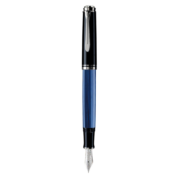 Pelikan Premium M805 Füllfederhalter, Feder B Plume Schwarz/Blau Schwarz / Blau, Schwarz / Blau