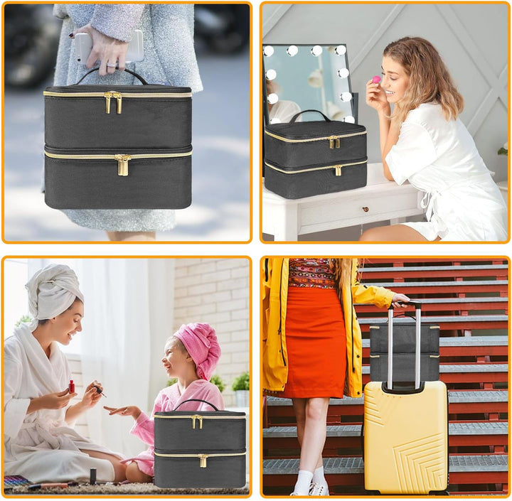 Nagellack Organizer Tasche, Doppelschicht Nagellack Aufbewahrung Box, Organizer Koffer für Nageldesi