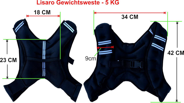 Lisaro Gewichtsweste 5-kg | ideal für Lauf Training | Gewichtsweste X-Style | Trainingsweste für Fit