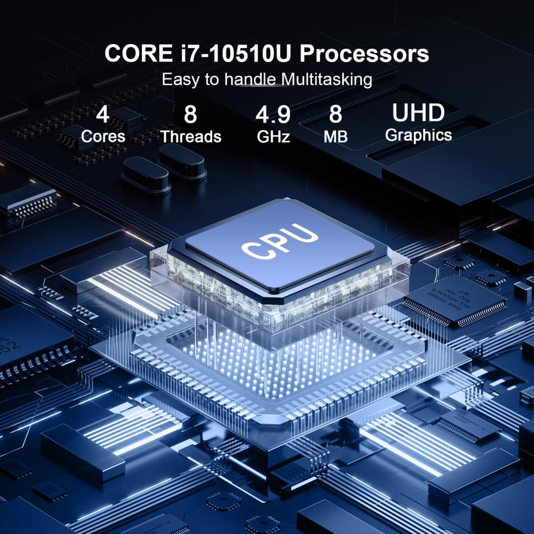 WEIDIAN Industrie PC, Mini PC Win 11 Pro Lüfterloser Core i7-10610U DDR4 8GB RAM 256GB M.2 SSD, 6 x