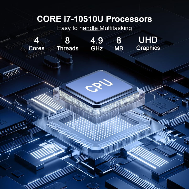 WEIDIAN Industrie PC, Mini PC Win 11 Pro Lüfterloser Core i7-10610U DDR4 8GB RAM 256GB M.2 SSD, 6 x
