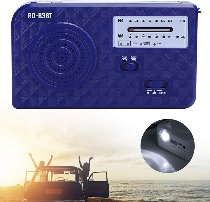 Notfall-Solar-Handkurbel-Radio, Autarkes Solar-FM-AM-Notfall-Radio, LED-Licht, Telefon-Notfall-Aufla