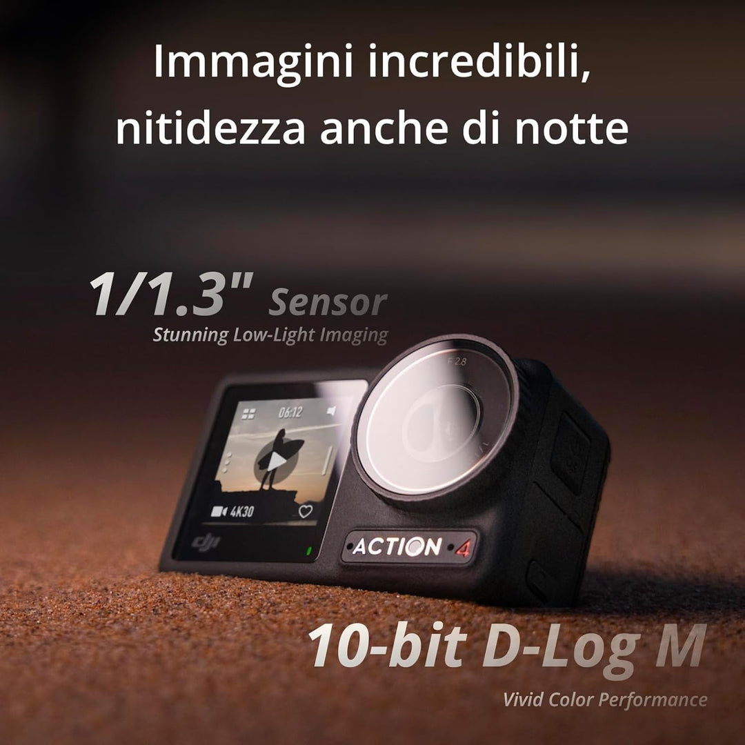 DJI Osmo Action 4 Adventure-Combo Bundle– 4K/120fps wasserdichte Kamera, 1/1,3-Zoll-Sensor, 10-Bit u