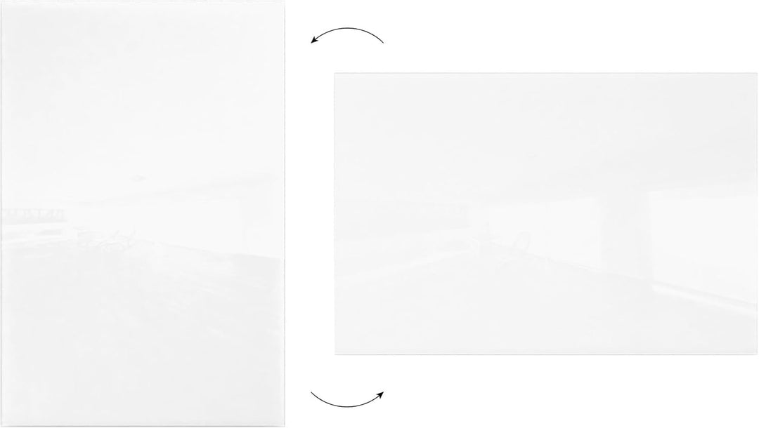 ALLboards Glasboard Magnetisch Perlweiss 90x60cm, Rahmenlos, Glastafel, Magnettafel, Gehärtetes Glas